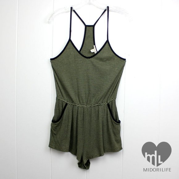 SILENCE + NOISE Striped Racerback Romper - Picture 3 of 8